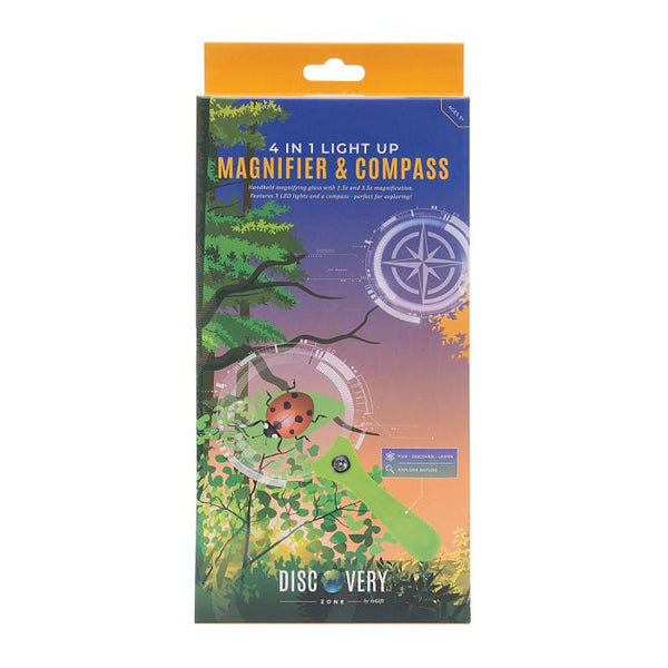 Discovery Zone / 4 In 1 Light Up Magnifier With Compass