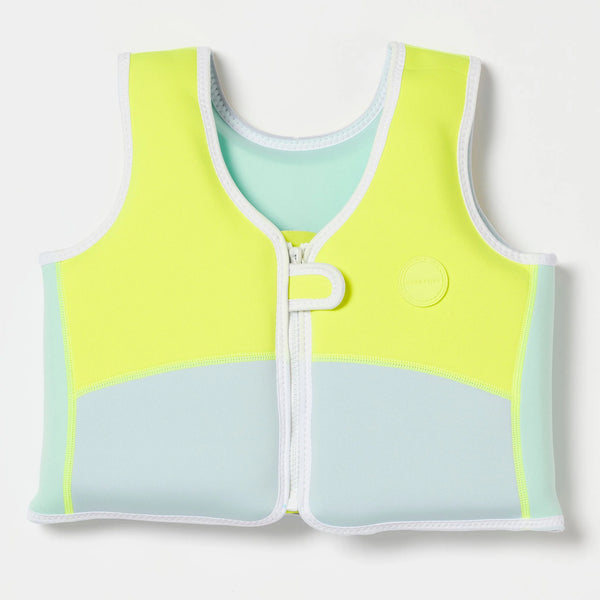 Sunnylife / Swim Vest (2-3yrs) - Salty the Shark (Aqua Neon Yellow)