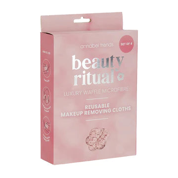 Annabel Trends / Beauty Ritual Luxury Waffle Makeup Removing Cloths (Set 4) - Dusty Pink