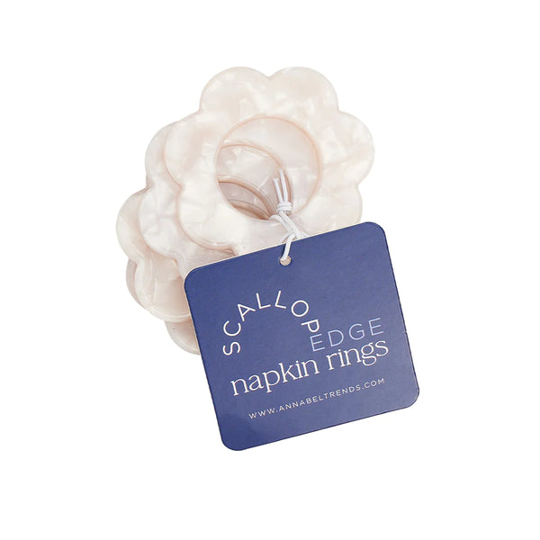 Annabel Trends / Scallop Edge Napkin Rings (Set 4) - Pearl