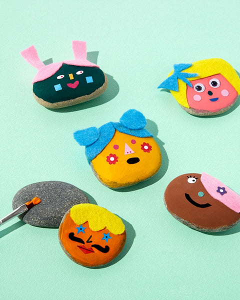 Journey Of Something / Rock Painting Kit - Cool Faces