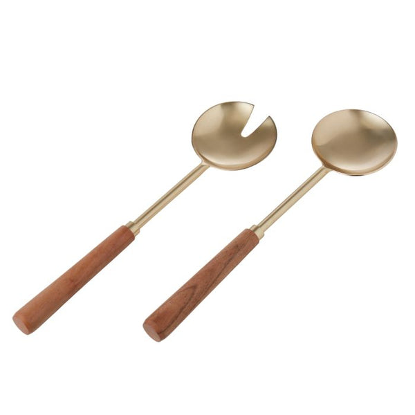 Amalfi / Acacia Wood & Stainless Steel Salad Servers (Set 2)