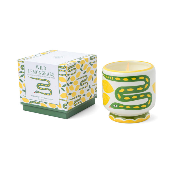 Paddywax / A Dopo 'Snake' Ceramic Candle (8oz) - Wild Lemongrass