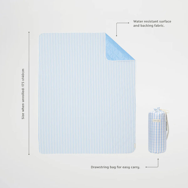 Sunnylife / Beach & Picnic Blanket - Le Weekend Mid Blue-Cream