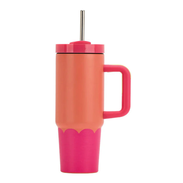 Annabel Trends / Stainless Steel Super Sip - Wave Orange Hot Pink
