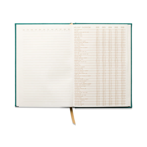 Designworks Ink / Hardcover Suede Journal (A5) - Linear Boxes Green