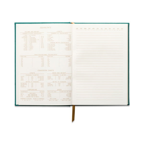 Designworks Ink / Hardcover Suede Journal (A5) - Linear Boxes Green