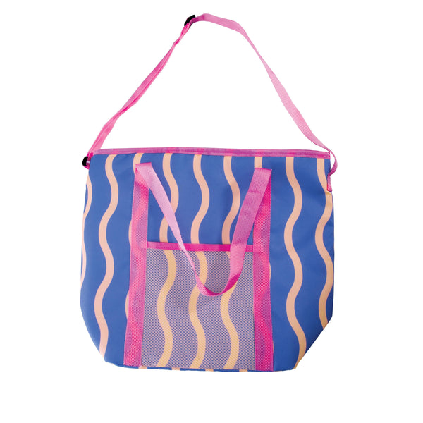 Eclectic Summer / Cooler Bag - Blue & Peach Wave