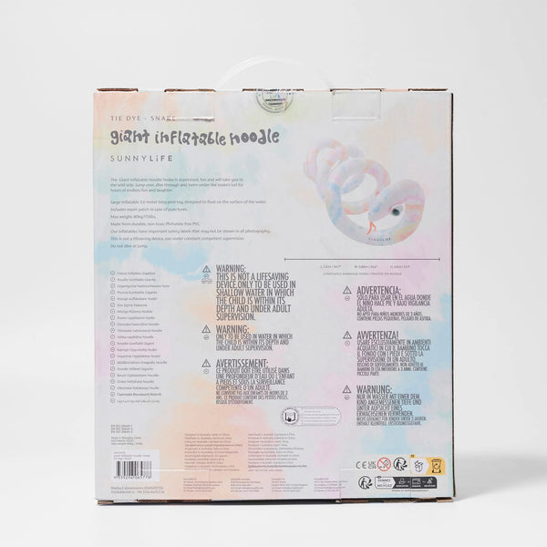 Sunnylife / Giant Inflatable Noodle Snake - Tie-Dye Multi