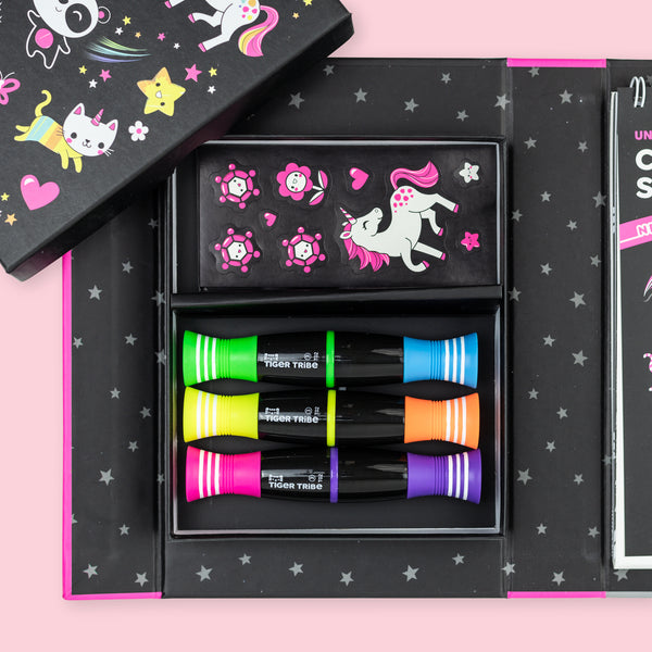 Tiger Tribe / Neon Colouring Set - Unicorns & Friends