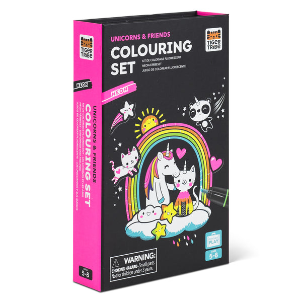 Tiger Tribe / Neon Colouring Set - Unicorns & Friends