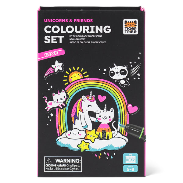 Tiger Tribe / Neon Colouring Set - Unicorns & Friends