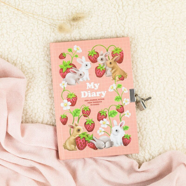 Tiger Tribe / Lockable Diary - Berry Bunny