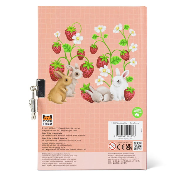 Tiger Tribe / Lockable Diary - Berry Bunny
