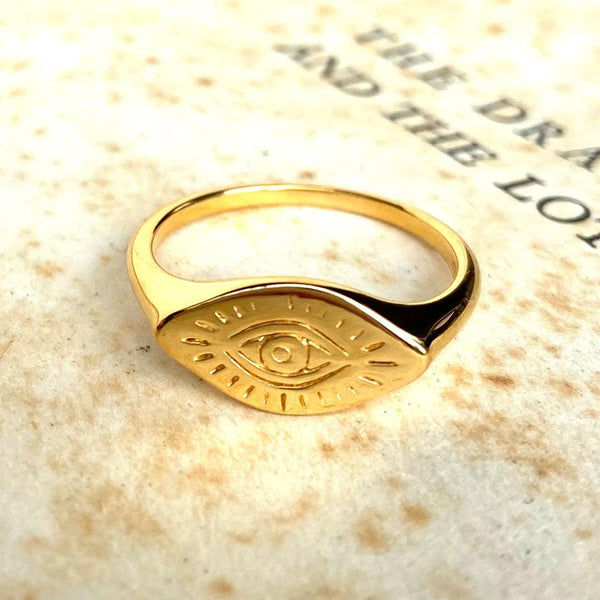 Midsummer Star / All Seeing Eye Ring - Gold