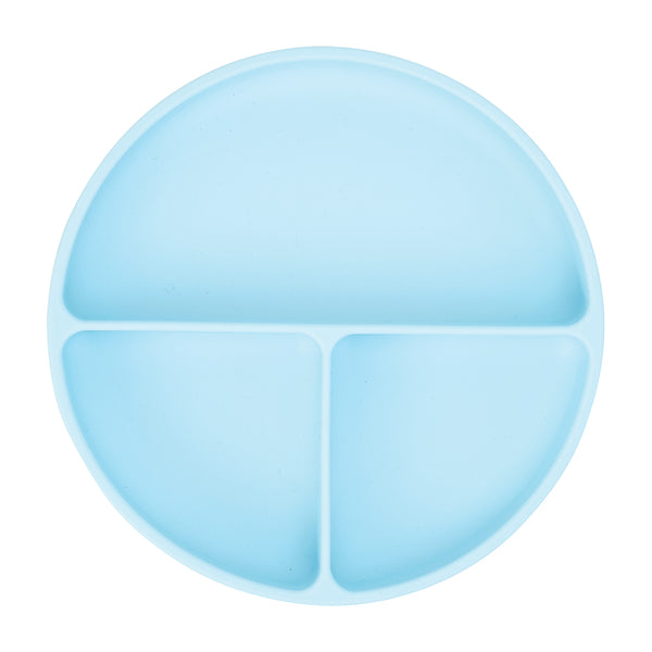 Annabel Trends / Silicone Suction Divided Plate - Iced Blue