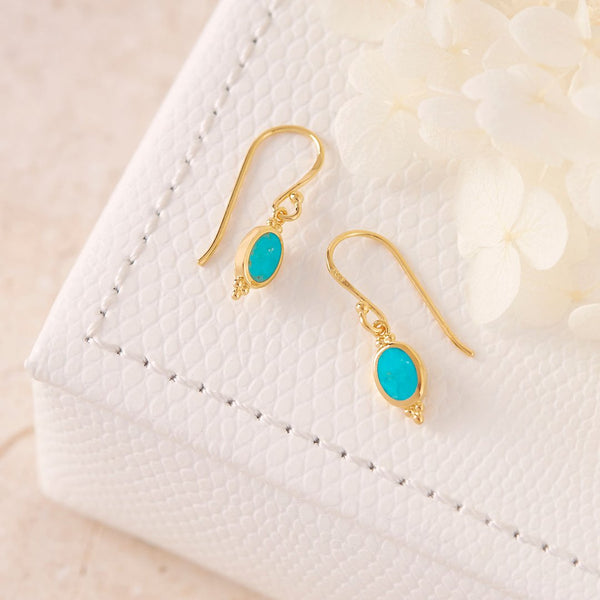 Midsummer Star / Moon Song Turquoise Earrings - Gold