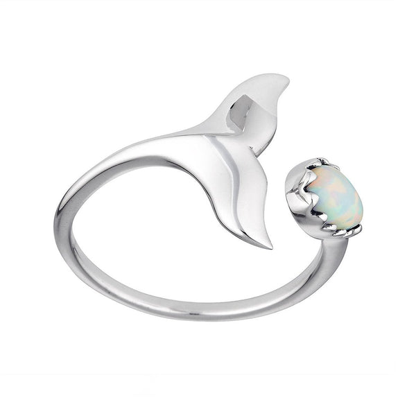 Midsummer Star / Whale Tail Opal Ring - Silver
