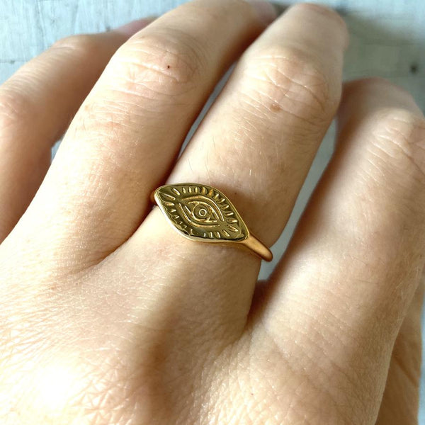 Midsummer Star / All Seeing Eye Ring - Gold