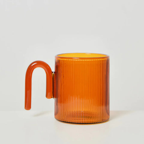 Sage & Cooper / Archer Ribbed Glass Cup - Amber