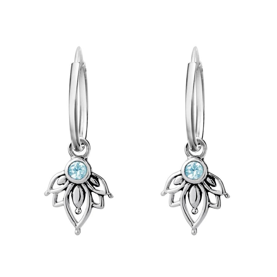 Midsummer Star / Lotus Blue Topaz Sleepers - Silver