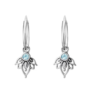 Midsummer Star / Lotus Blue Topaz Sleepers - Silver