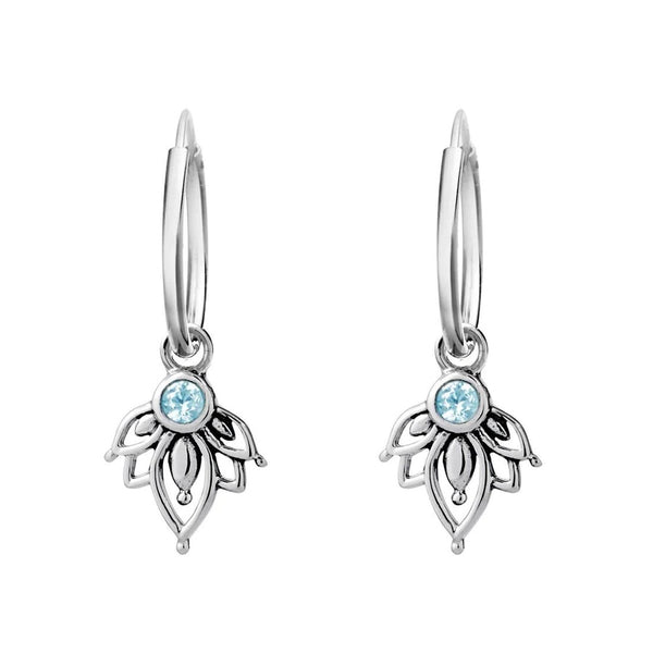 Midsummer Star / Lotus Blue Topaz Sleepers - Silver
