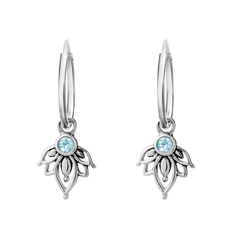 Midsummer Star / Lotus Blue Topaz Sleepers - Silver