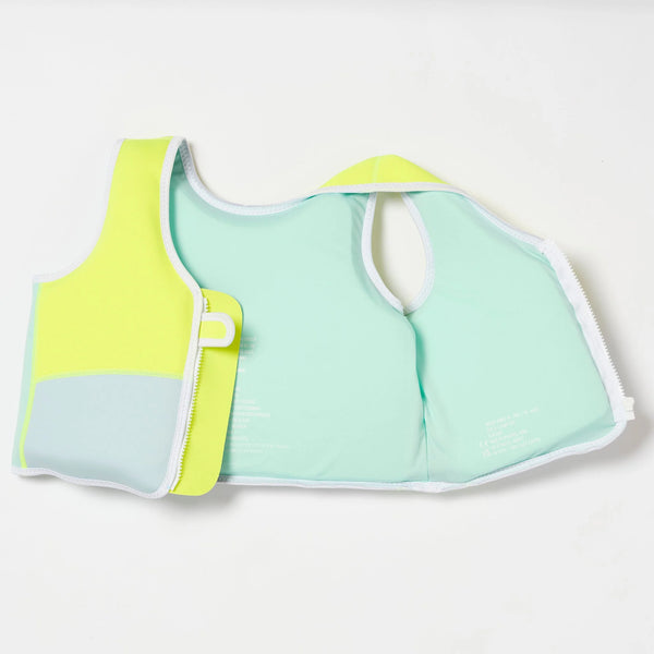 Sunnylife / Swim Vest (2-3yrs) - Salty the Shark Aqua Neon Yellow