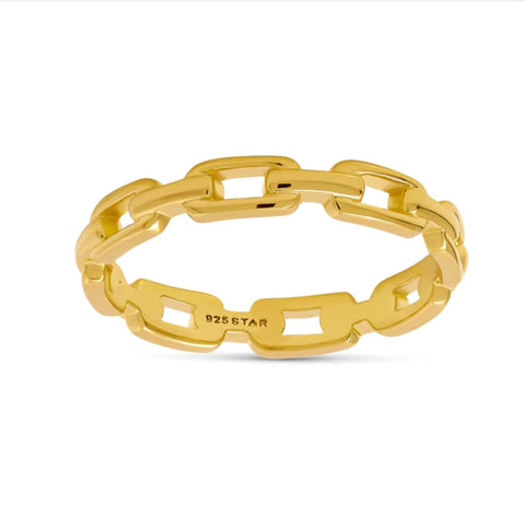 Midsummer Star / Cable Chain Ring - Gold