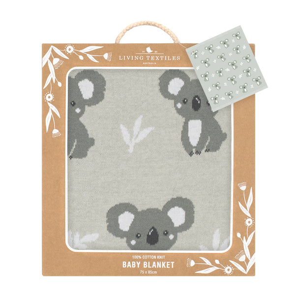 Living Textiles Co. / Australiana Baby Blanket - Grey Koala