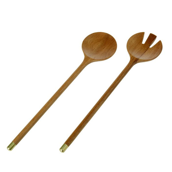 Davis & Waddell / Acacia & Brass Salad Servers (Set 2)