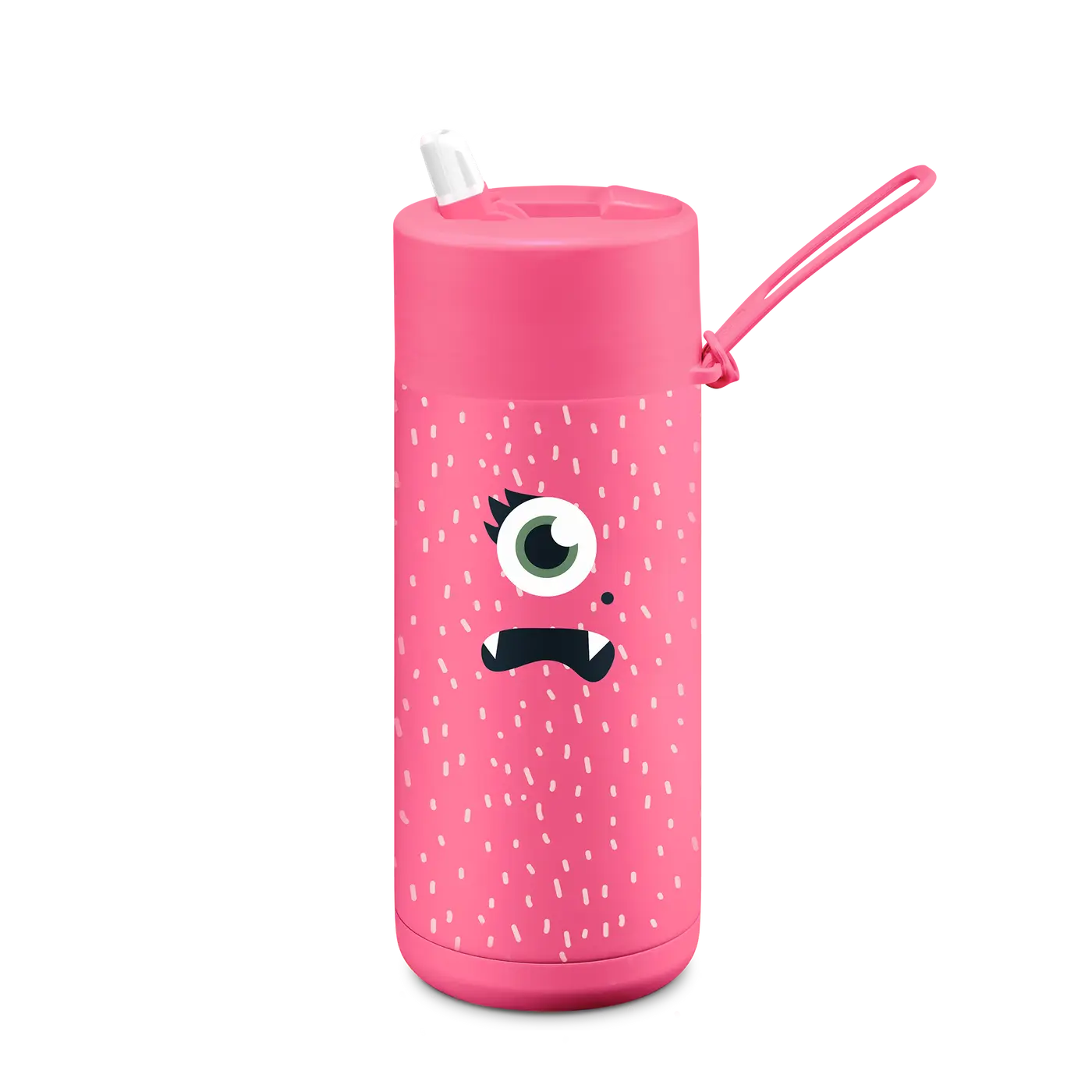 Frank Green / Stainless Steel Ceramic Reusable Bottle w/ Flip Straw Lid (16oz) - Neon Pink Piper