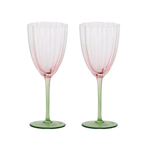 Coast To Coast / Lotti Tulip Wine Glass (Set 2) - Pink/Green