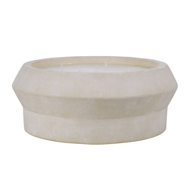 Amalfi / Ceramic White Stonewash 5 Wick Candle - Sea Breeze