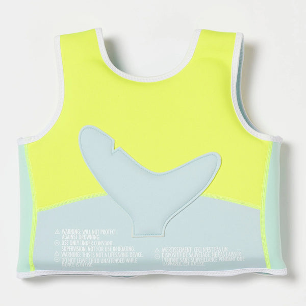 Sunnylife / Swim Vest (2-3yrs) - Salty the Shark Aqua Neon Yellow