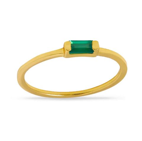 Midsummer Star / Lumen Baguette Green Onyx Ring - Gold