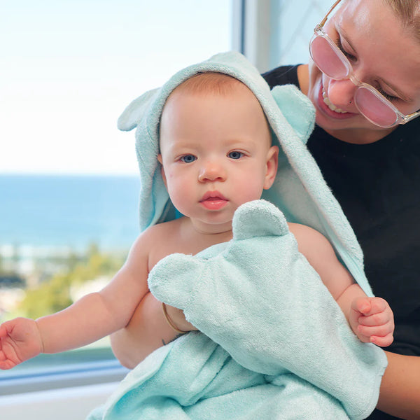 Annabel Trends / Little Trends Bear Ears Hooded Towel - Ice Blue