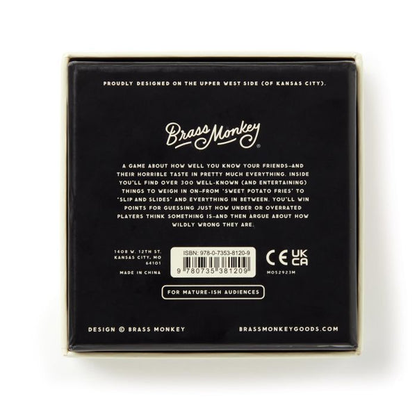 Brass Monkey / Overrated-Underrated Social Game