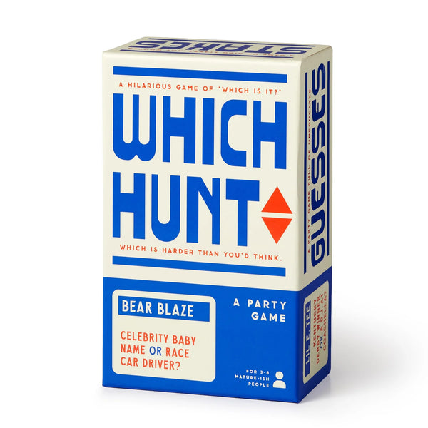 Box of 'Which Hunt' game on a white background