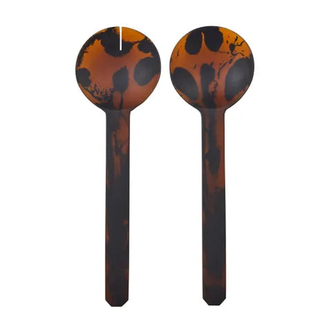 Coast To Coast / Kip Resin Salad Server (Set 2) - Tortoise Shell