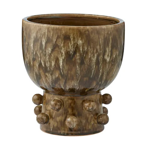 Coast To Coast / Pip Ceramic Footed Pot - Olive