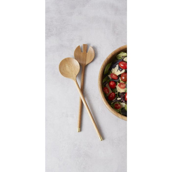 Davis & Waddell / Acacia & Brass Salad Servers (Set 2)