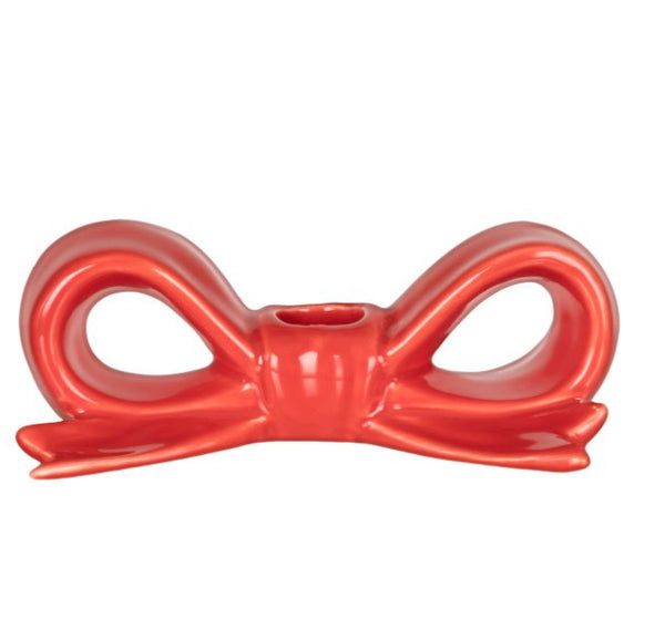 Emporium / Saylor Bow Candle Holder - Red