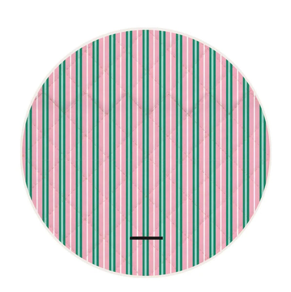 Annabel Trends / Picnic Mat Round - Pink and Green Stripe