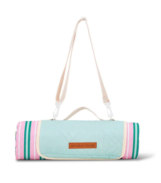 Annabel Trends / Picnic Mat Round - Pink and Green Stripe
