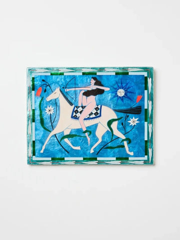 Jones & Co / Fable Tile - Blue Horseback Rectangle