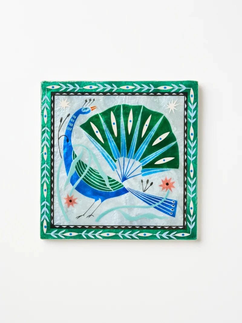 Jones & Co / Fable Tile - Blue Peacock Square