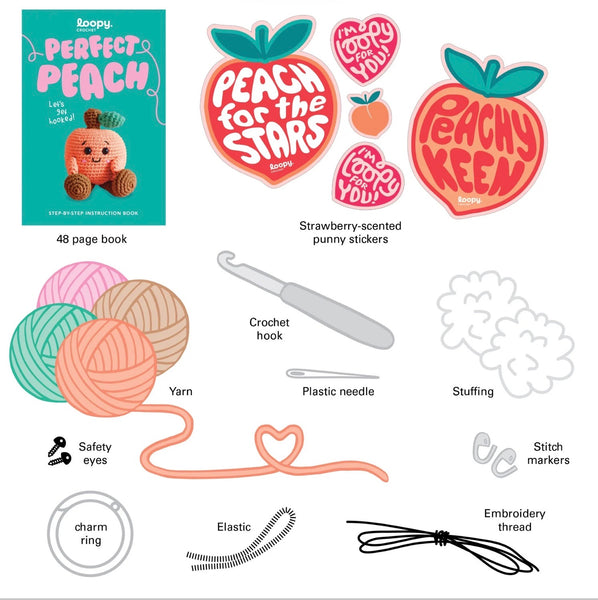 Loopy / Crochet Book & Kit - Perfect Peach