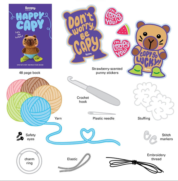 Loopy / Crochet Book & Kit - Happy Capy